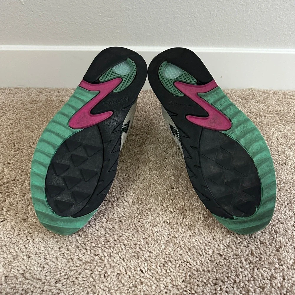 Saucony Grid 8000 CL Sneakers Mens Grey Teal Pink‎ Retro Shoes 11.5 S70197-3